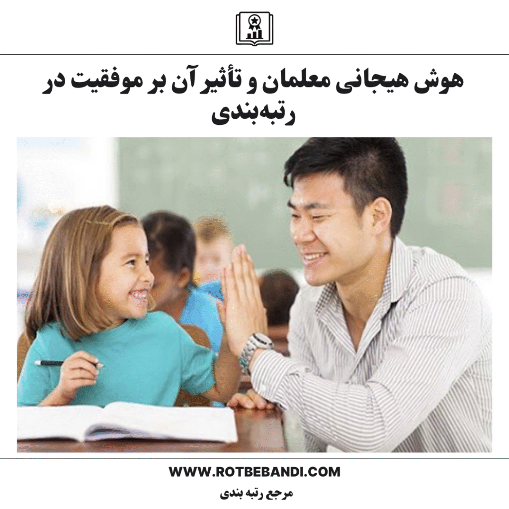یک معلم در حال لبخند زدن و آرامش دادن به یک دانش‌آموز که کمی نگران یا ناراحت به نظر می‌رسد، در پس‌زمینه کلاس درس. این تصویر نشان‌دهنده مهارت‌های هوش هیجانی معلم مثل همدلی، مدیریت احساسات و ارتباط مثبت است. رنگ‌های گرم و نور طبیعی در تصویر احساس امنیت و آرامش را منتقل می‌کند.